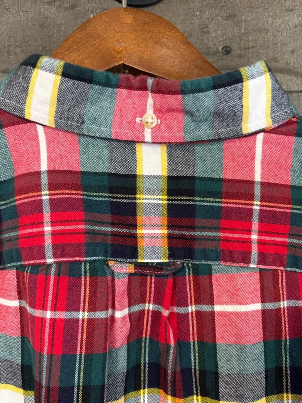 J. Crew Christmas Red and Green Plaid Button-Down Shirt Large